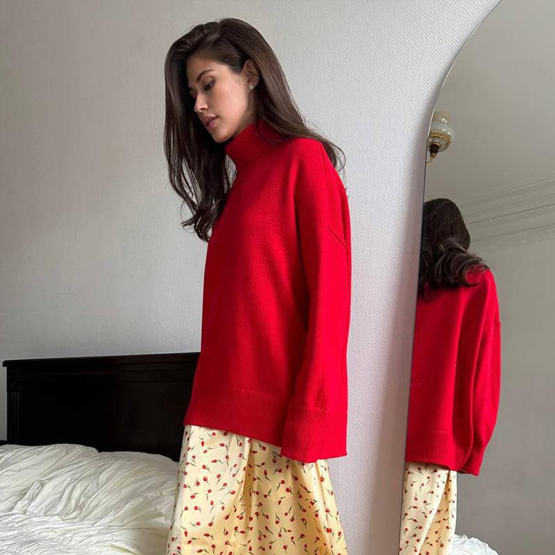 Женские модные толстовки с длинным рукавом, топы, свободные толстовки, свитера с высоким воротом, осенние свитера с высоким воротом