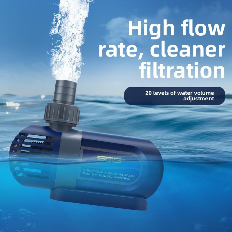 Bottom Suction Ultra Silent DC Inverter Water Pump, Submersible & External Circulation Pump for Home Aquarium & Pond