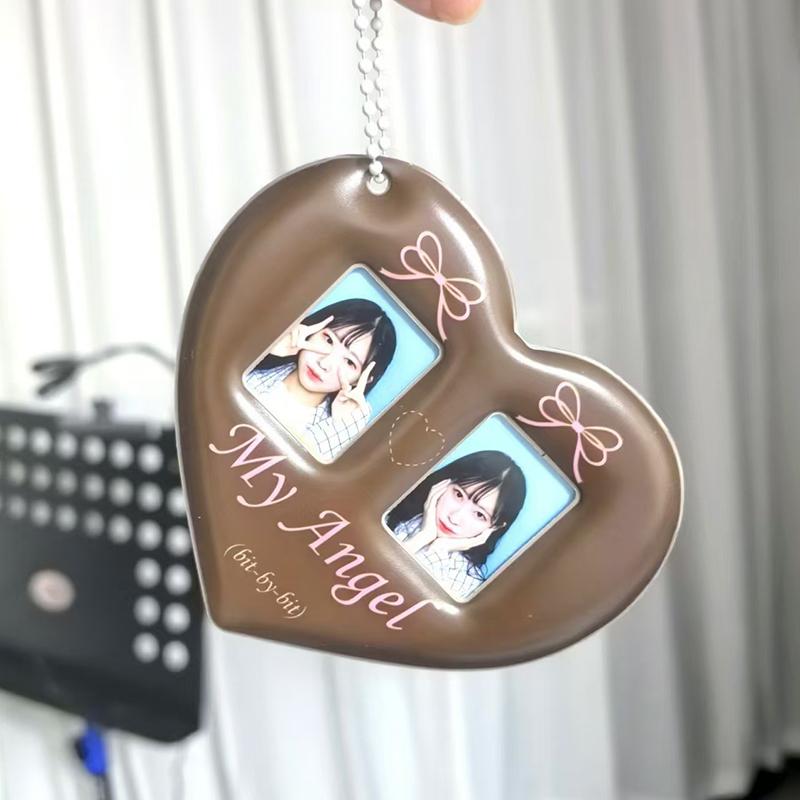 Ins Love держатель для фотокарт в форме сердца 1 дюйм держатель для фотокарт Idol чехол для карт парный брелок подвеска на сумку