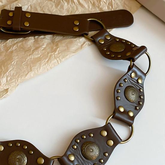 Ретро Женский Пояс Богемный Стиль Сплав Искусственная Кожа Поясная Цепочка Платья Рубашки Топы Талия