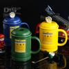 Coffee Cups Ceramic Tea Cup Flame Extinguisher Shaped Mug with Lid Spoon 400ml Hot Cold Drinks Milk Juice Beverage Mug Office Home Travel Gifts