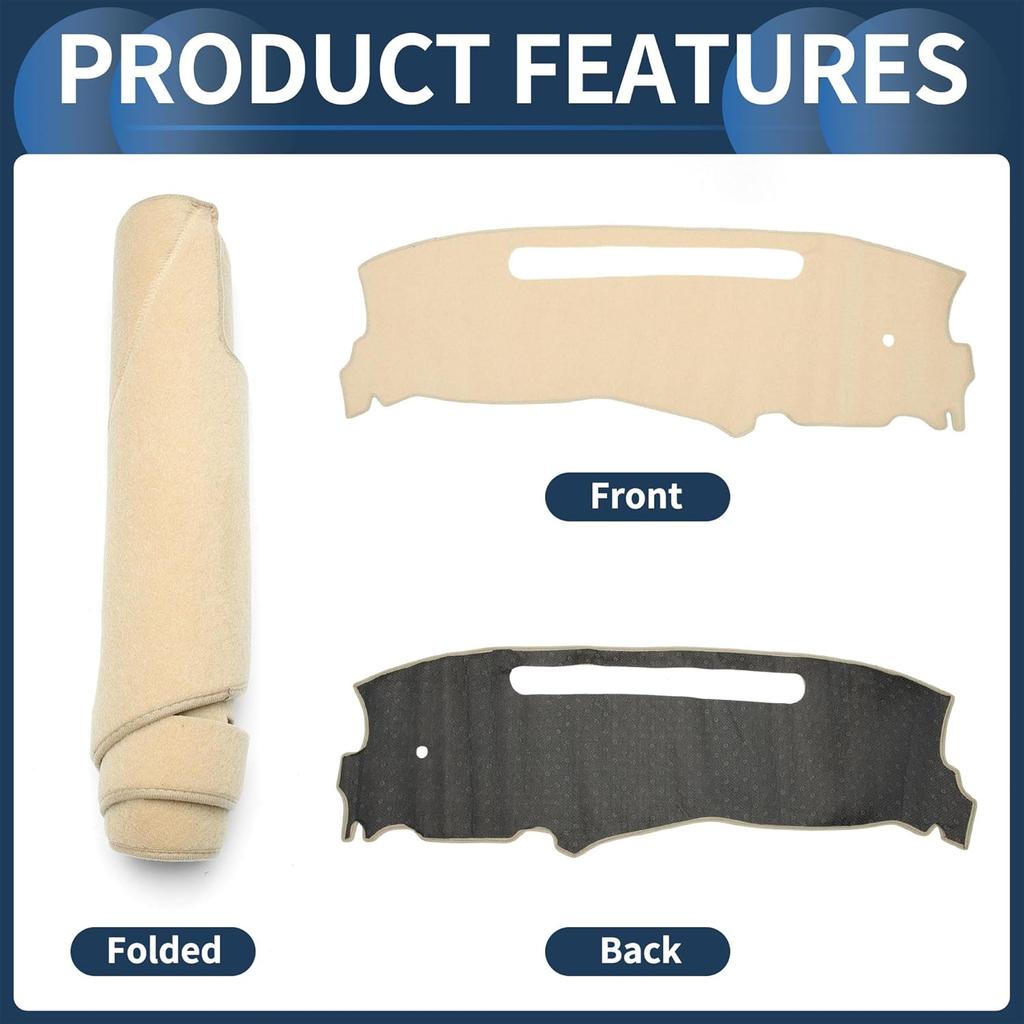 Dashboard Cover Dash Cover Mat Carpet for Chevy S10 Blazer 1998-2005 Polyester Beige