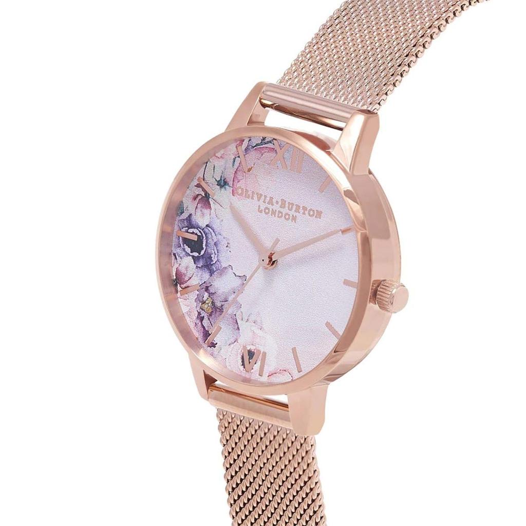 Authorized Distributor Olivia Burton Watch OB16PP39 Water Color Floral Rose Gold Mesh [OLIVIA BURTON] Women's