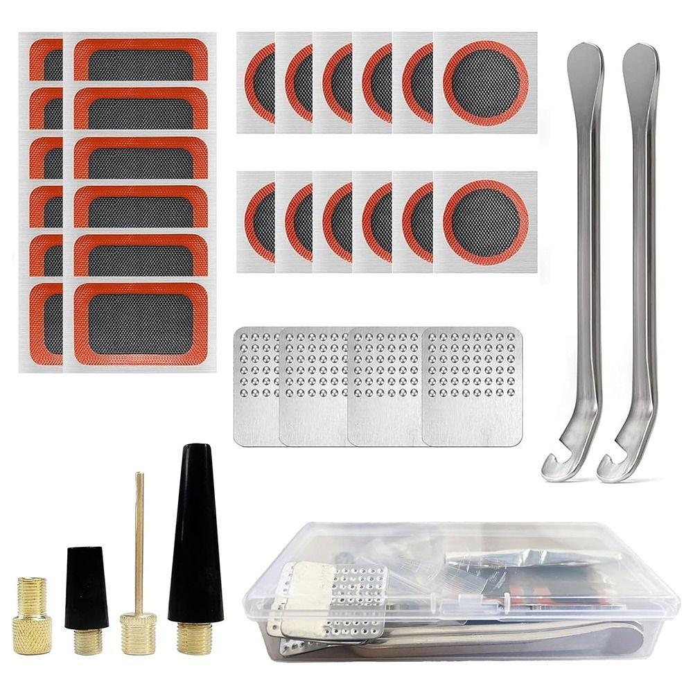 DIY Bike Tire Repair Kit Vulcanizing Patches Tire Patch Repair Tool Road Mountain Bicycle