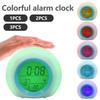Детский цифровой будильник с 7 цветами, ночником, функцией повтора, функцией определения температуры, детским прикроватным таймером-будильником