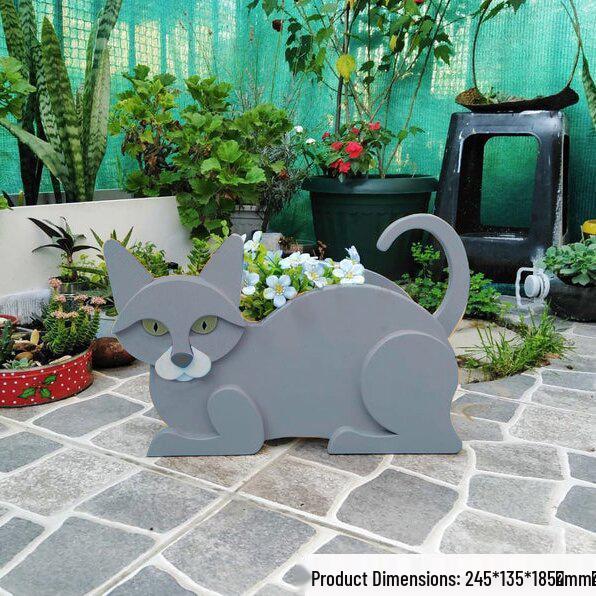 Independent Station Cross-border Garden Art Craft Ornaments: Dog & Cat Flower Pot and Planter