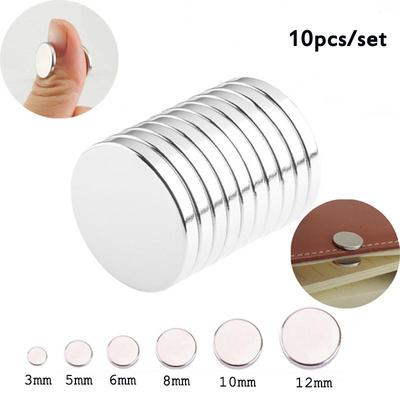 10шт мини ультратонкий неодимовый магнит сильный круглый холодильник электромагнит N35 NdFeB
