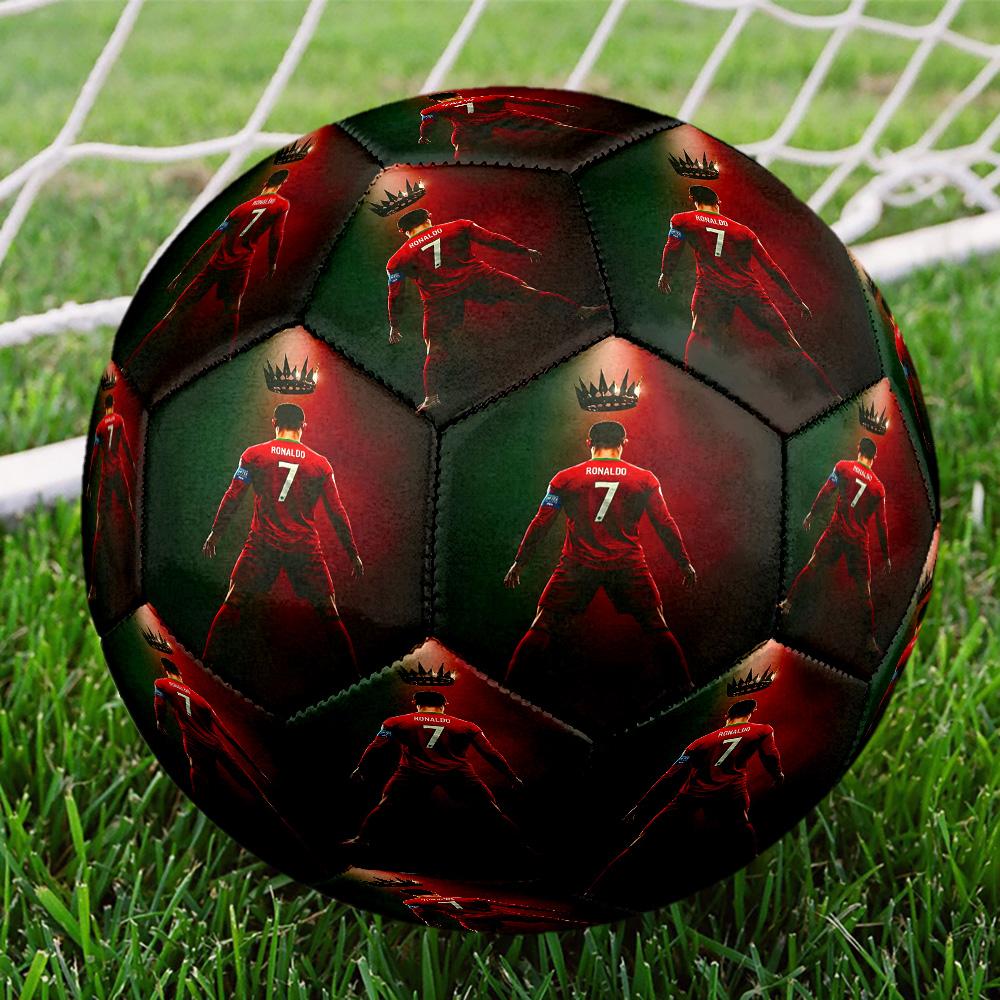 Ronaldo's Iconic Number 7 Soccer Ball Size 5 Football Machine Sewn Outdoor Training and Matches Ideal for Soccer Enthusiasts