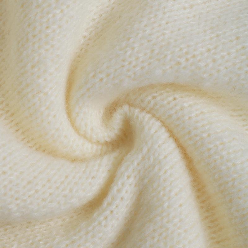 Осенний однотонный простой высококачественный повседневный вязаный свитер с круглым вырезом и длинными рукавами, ажурный европейско-американский женский свитер