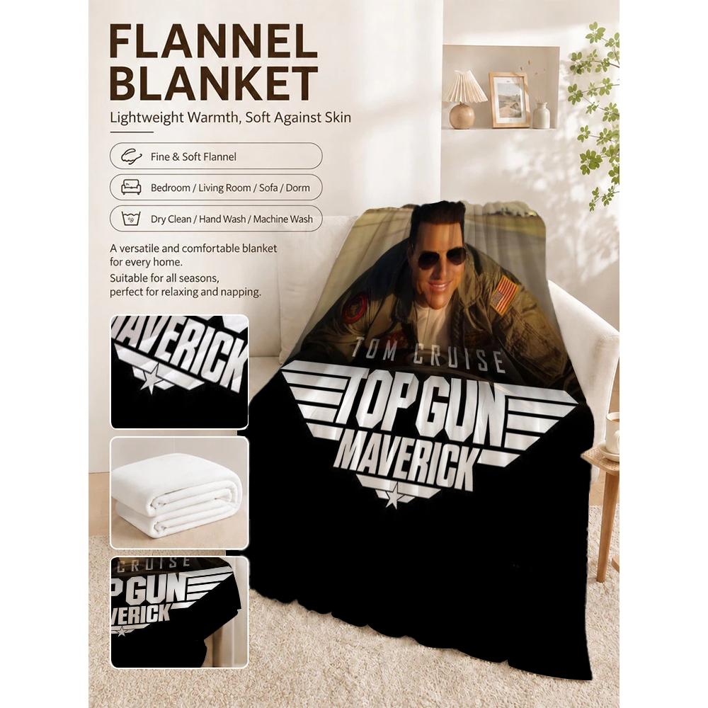 Top Gun Maverick Movie Poster Pattern Blanket Fluffy Plush Throw Blanket For Living Room Gaming Room Home Decor Holiday Gift