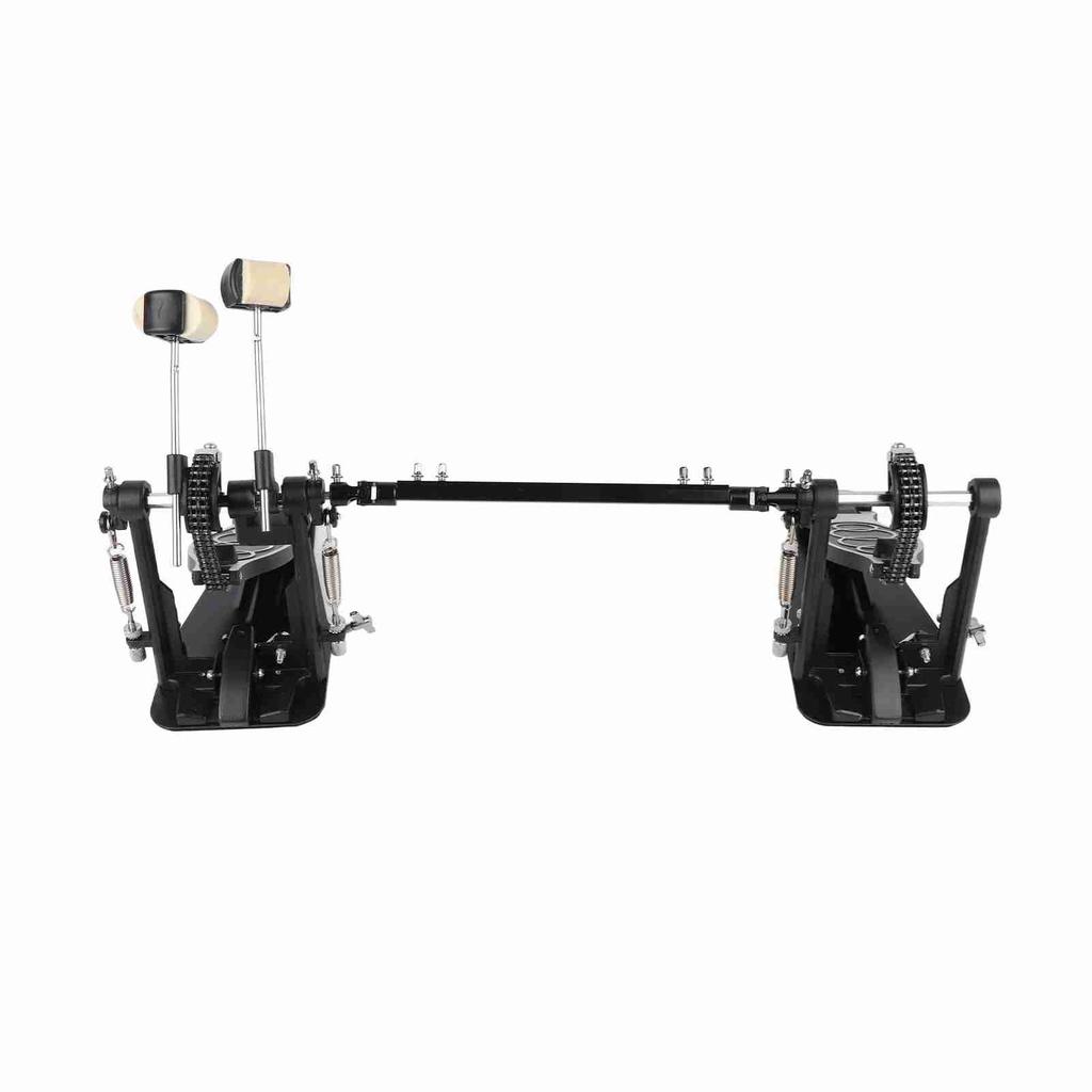 Двойная барабанная педаль с надежным захватом, устойчивая, мощная, рабочая, из цинкового алюминия, профессиональная барабанная педаль