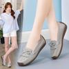 Women's Kilted Loafers Leather Driving Moccasins Comfort Flats Casual Slip On Nurse Minimalist Summer Maternity Shoes for Mother