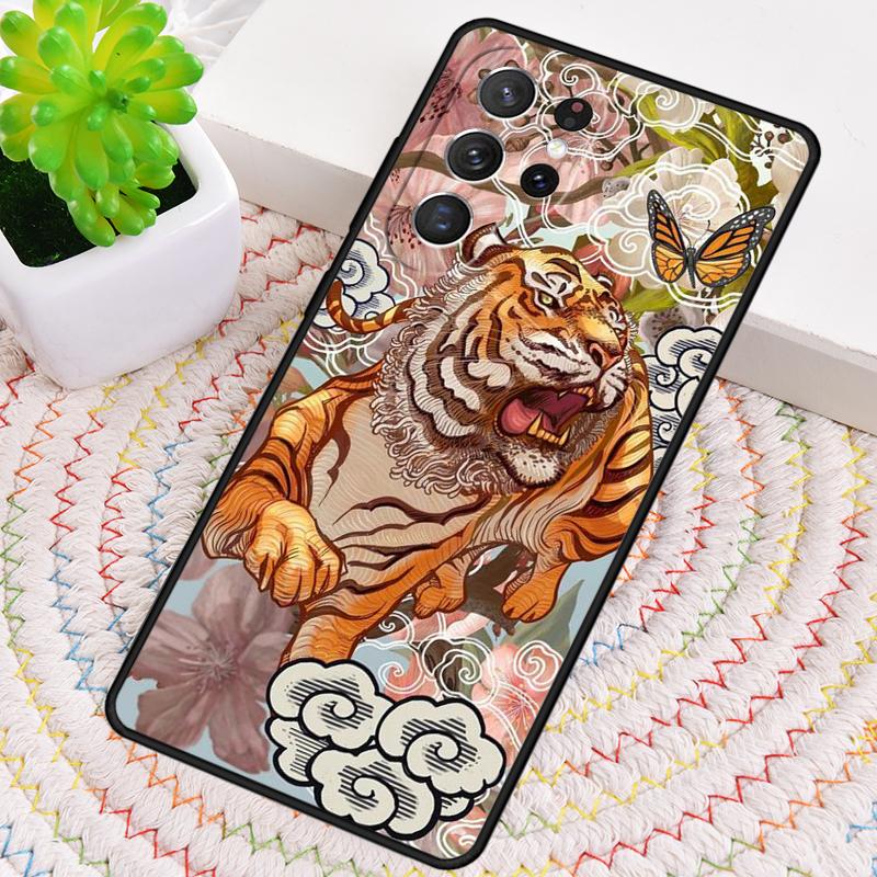 Японский узор с тигром Силиконовый чехол для телефона Для Samsung Galaxy note 10 pro S26 S25 S24 S23 S22 S21 Plus S25Ultra Capa Чехол