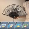 Винтажный шелковый складной веер, китайское искусство, ремесла, подарок, украшение для дома, танцевальный веер, бамбуковый декор для комнаты, деревянные бамбуковые веера, вентилятор