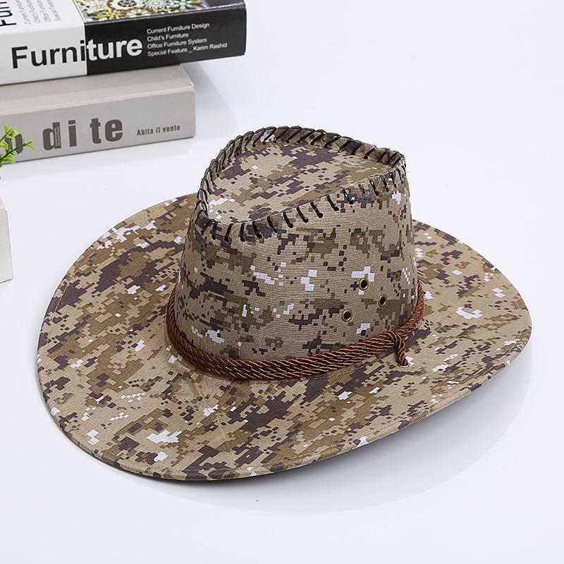 Men'S Hat Summer Sun Protection Big Edge Sun Hat Camouflage Cowboy Hat Outdoor Travel Sun Hat Casual Fishing Hat