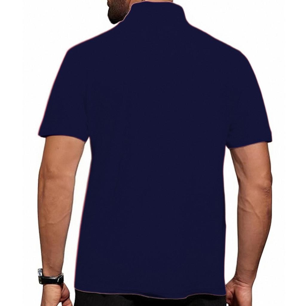 Летний новый мужской повседневный воротник-стойка с коротким рукавом воротник рубашки