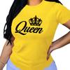 Женская футболка с принтом Queen Fashion, повседневный топ с коротким рукавом на весну и лето, женская одежда, повседневные базовые модели, О-образный воротник