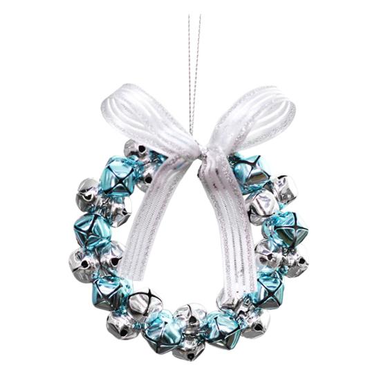 Рождественский венок из колокольчиков, венок из колокольчиков с бантом, маленькая гирлянда из колокольчиков, украшение для рождественского дома, елки