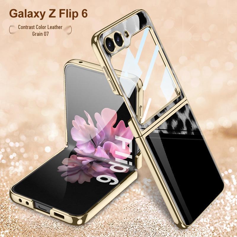 Чехол для складного экрана Samsung Z Flip 6: Защитная крышка для телефона с защитой от падения, гальваническим покрытием, персонализированная