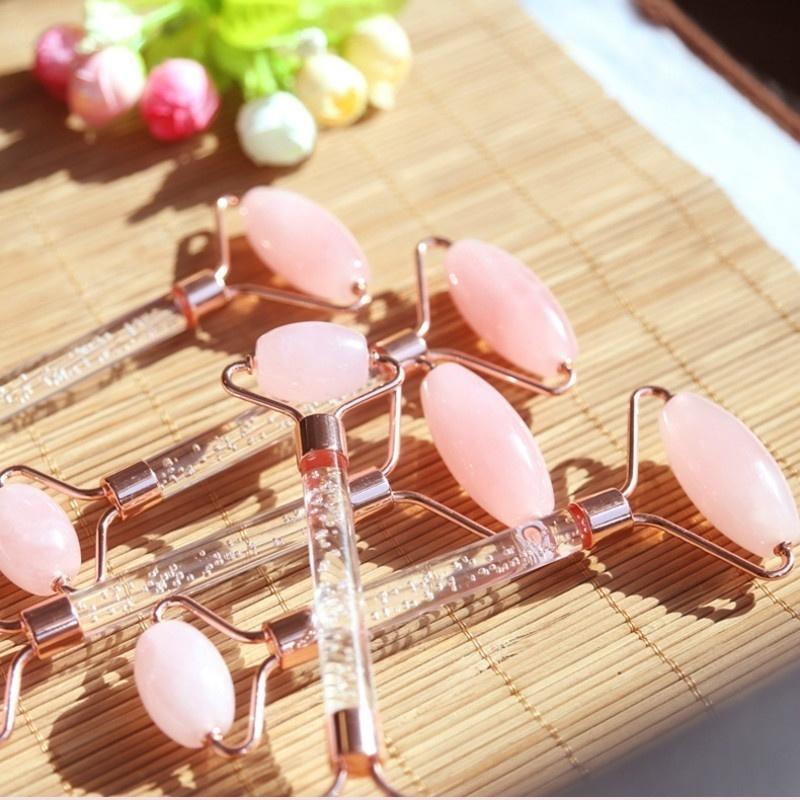 1 шт., массажер для ухода за лицом, нефритовые ролики, красота, здоровье, очистка кожи, лифтинг подбородка, массажер с натуральным камнем, гуашью