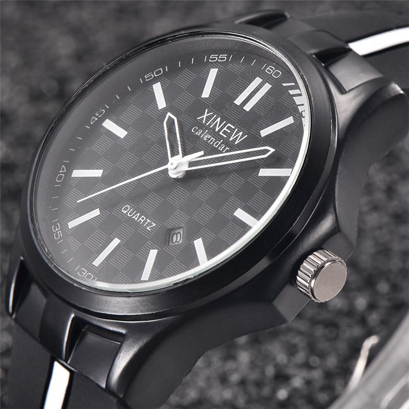 Reloj Hombre XINEW Brand Students Watches Men Boys Fashion Nylon Band Date Gifts Watch Black Relogio Masculino Montre Homme