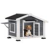 Outdoor doghouse - 98×76×69.5 cm - Firwood - Asphalt roof - Raised base 5 cm