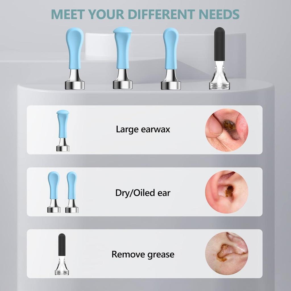 Сменные насадки Bebird для ушной камеры R1, 8 шт. Водонепроницаемые силиконовые ушные ложки для влажной/сухой очистки ушной серы, Оригинальный набор насадок Bebird для чистки ушей для