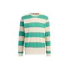 Neo Striped Crew Neck Sweatshirt Unisex Tops Green IA4961