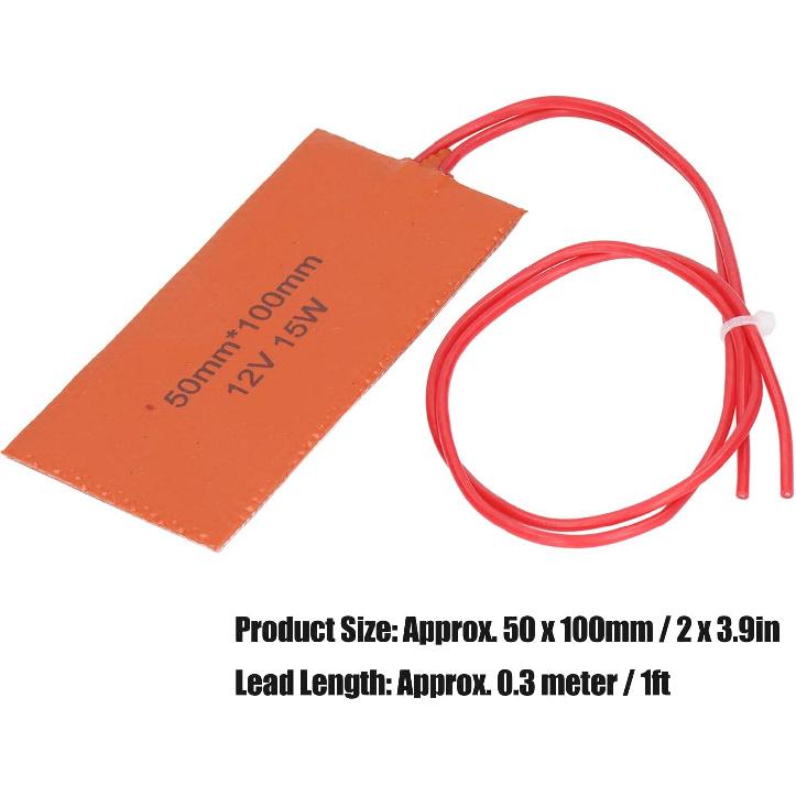 Hilitand 4PCS Silicone Heating Pad, 12V 15W Car Oil Pan Heater Pad 2 x 3.9in Silicone Heater Pad Engine Block Heater Pad with Heat Protector