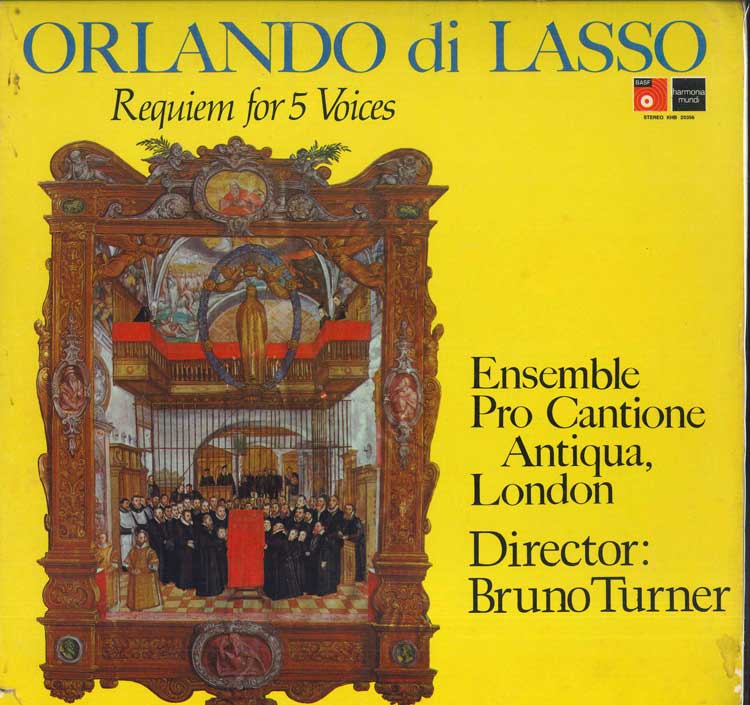 LP Record ORLANDO DI LASSO ENSEMBLE PRO CANT Requiem For 5 Voices HB20356 BASF 1973 US Classical Used