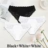 FINETOO 3PCS/Set Women Sexy Lace Panties Underwear Exotic Briefs Female Underpants Soft Lingerie Temptation Embroidery Intimates