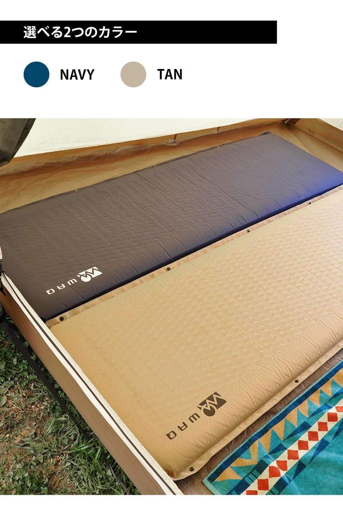 WAQ Кемпинговый автомобильный спальный коврик с толстой ручкой R Value Special Lightweight Inflator Mat, Коврик, 8 см, Компактный, 6.0, Уретан, (военно-морской флот)