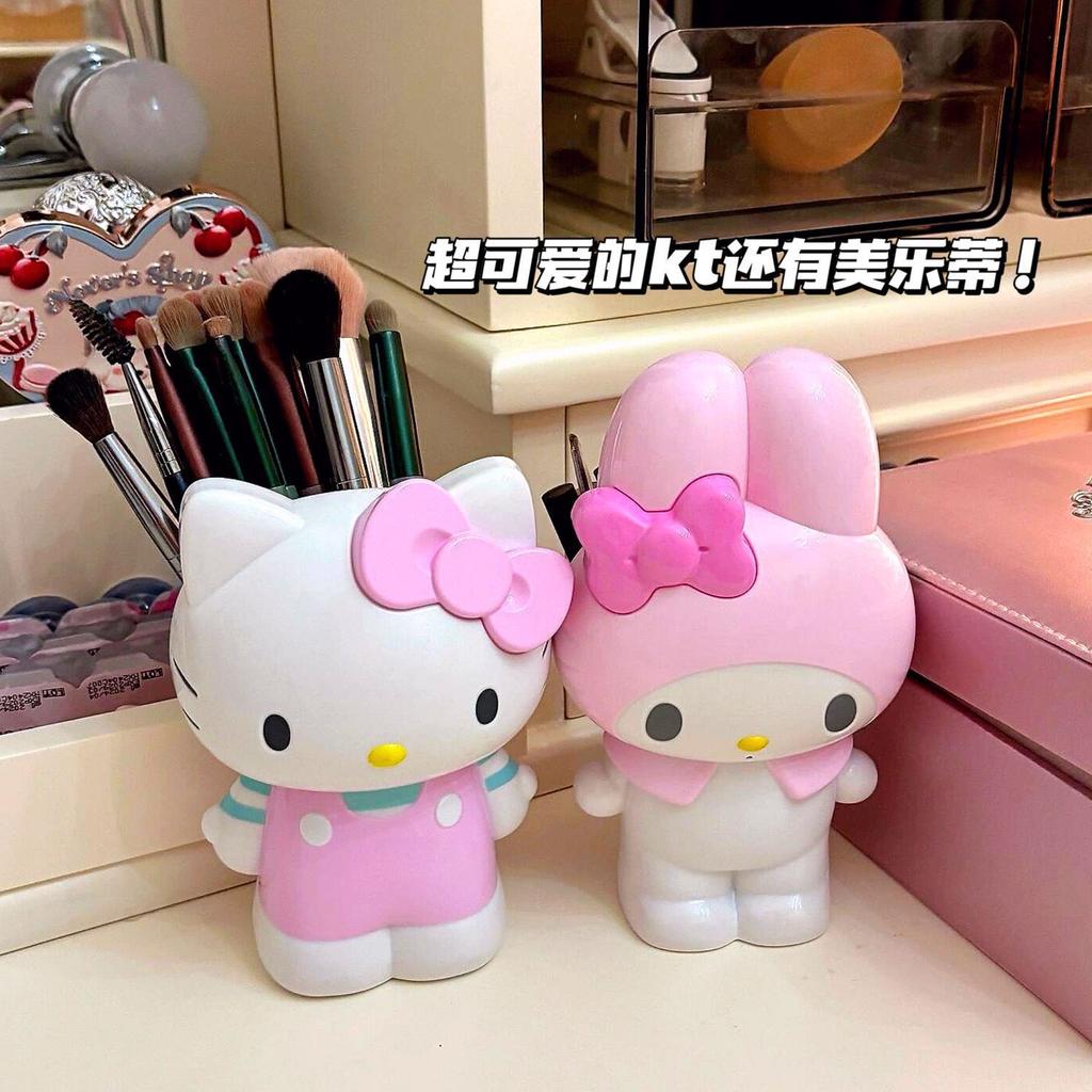 Креативный Мультяшный Sanrio Hello Kitty Подставка для Ручек Канцелярские Принадлежности Мелоди Туба для Хранения Кистей для Макияжа Настольные Органайзеры Подарочные Игрушки