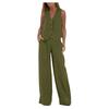 Womens Sleeveless Vest and Pants Summer Two Piece Suit Sets