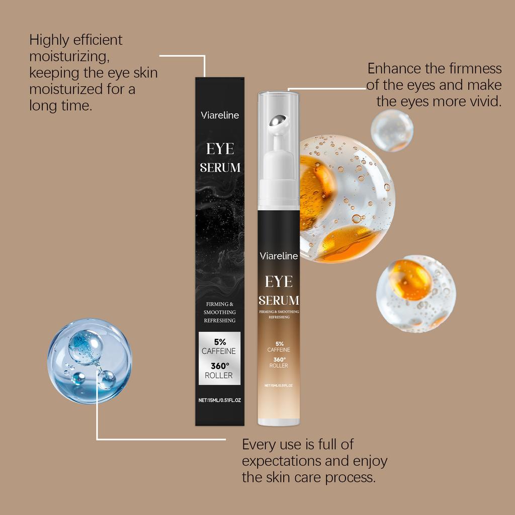 Caffeine Eye Essence Lotion Hydrating Anti-Puffiness Eye Serum Smooth Fine Lines Firming Eye Contour Cream for Dark Circles
