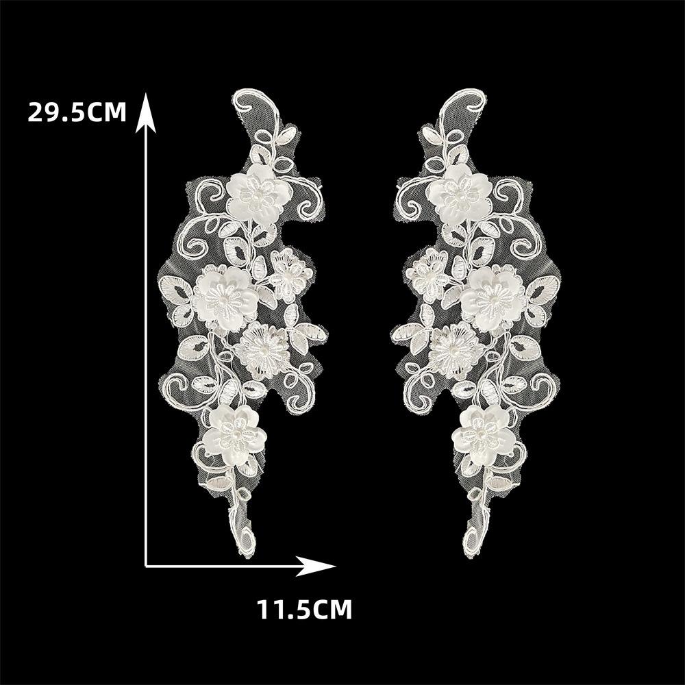 Черно-белый I Полиэстер Полая вышивка Бусины Стразы Швейное кружево DIY Декор с аксессуарами для воротника одежды