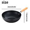 A Deep Circular, Stir Fry Iron Pan, Uncoated and Non Stick Pan, Compatible with Induction Cookers