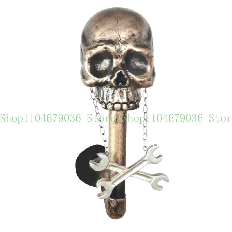 652F Motorbike Helmet Holder Wall Mount Helmet Rack Skull Helmet Stand Skull Head Holder for Coat Wall Decorations