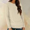 Womens Long Sleeve Round Neck Shirts Basic Tee Casual Top Fall Trendy Tunic Outfits Fitted T Shirts