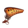 Ocarina Musical Instrument [DoubleAltoOrange] High Class C Tone AC Multiple Tubes (Fingering Chart Included) Ocarina Wind Wind Glaze Finish Golden