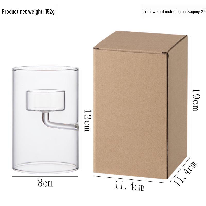 European Cylinder Hurricane Glass Oil Lamp Candle Holder - Windproof Home Decoration and Candlelight Dinner Gift.