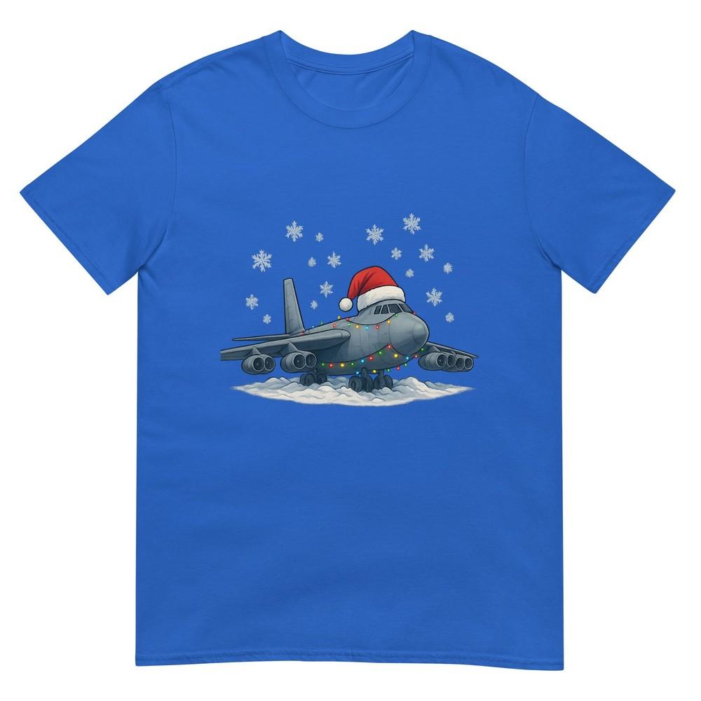 Christmas Lights Wrapped On Air Plane B52 Military Aircraft TShirt