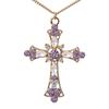 Женщины Rhinestone Инкрустация Крест Кулон Цепочка Ожерелье Крюк Серьги Ювелирный комплект
