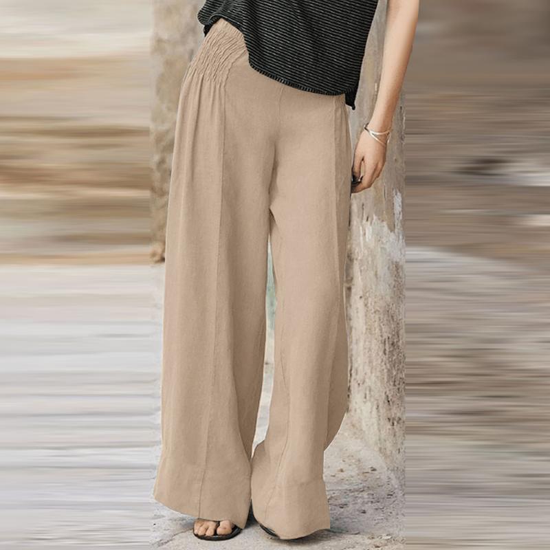 ZANZEA Женские летние свободные прямые плиссированные брюки