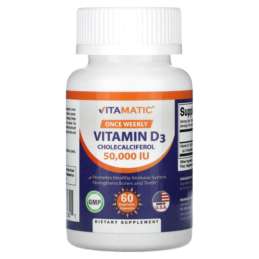 Vitamin D3, 50,000 Iu, 60 Veggie Capsules