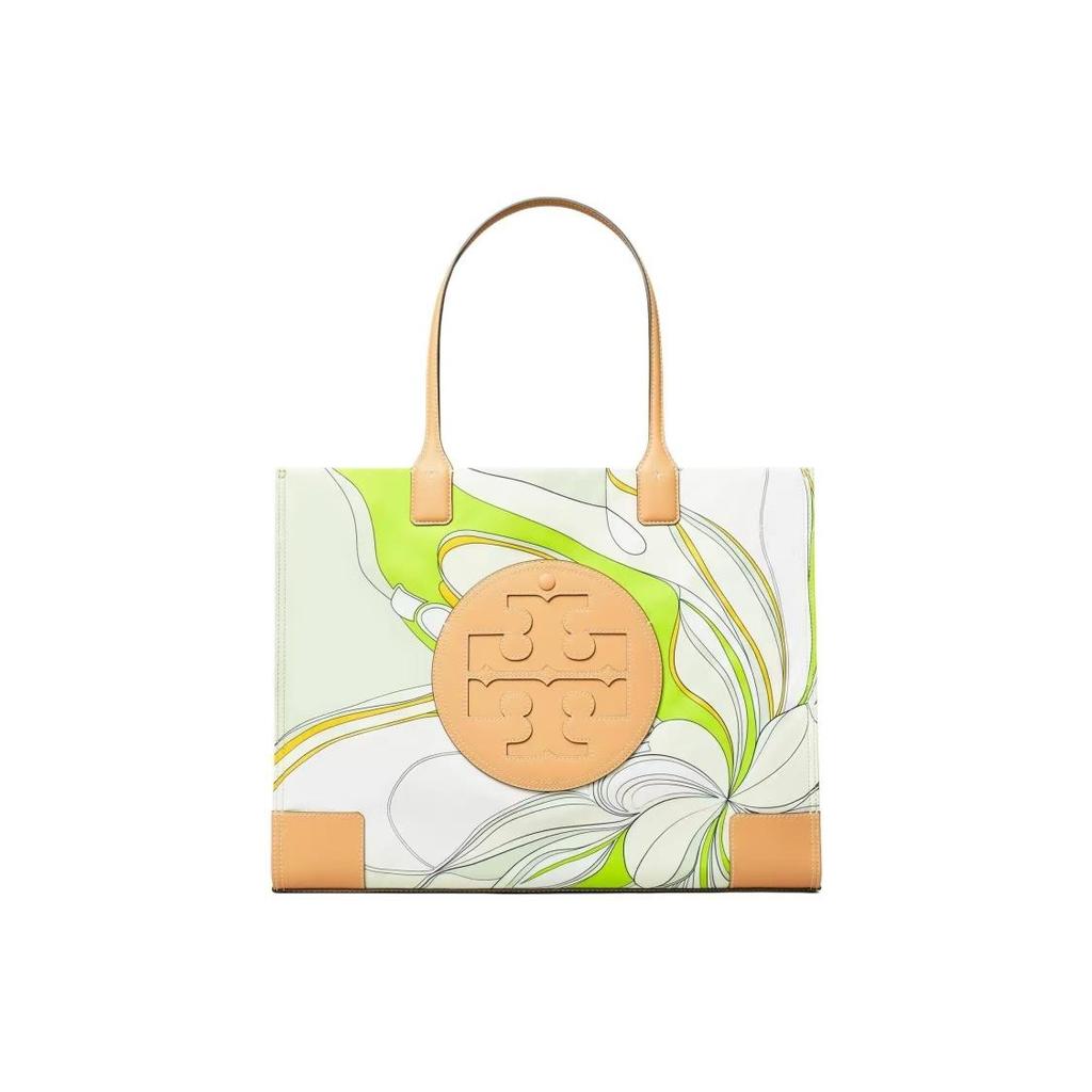 Tory Burch Сумка-тоут Ella с принтом логотипа из переработанного полиэстера Женские сумки-тоут Тюльпаново-зеленый 88237-300