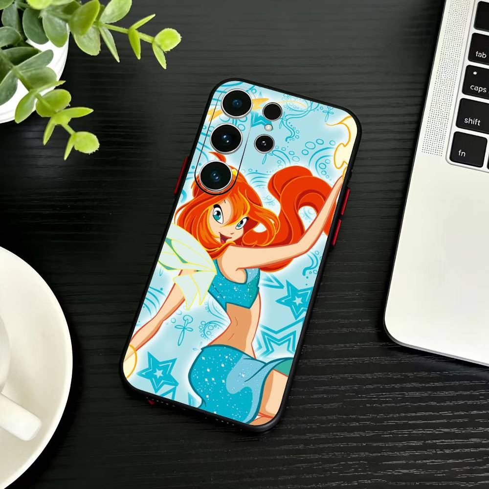 Чехол для телефона Girl Y-Winx Clubs для Samsung S26, S25, S24, S23, S22, S21, S20, Ultra, Plus, FE Черный Мягкий Чехол