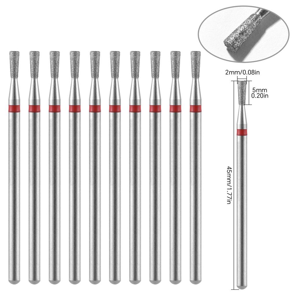 10 шт., алмазные фрезы, набор сверл для ногтей, аксессуары для маникюра, педикюра, электрическая машина, кисточка для ногтей, инструменты для заусенцев