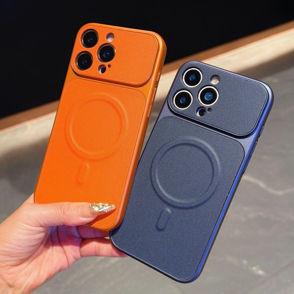 Премиальный кожаный магнитный чехол для iPhone 17, ударопрочный, с большим окном для 16 Pro Max