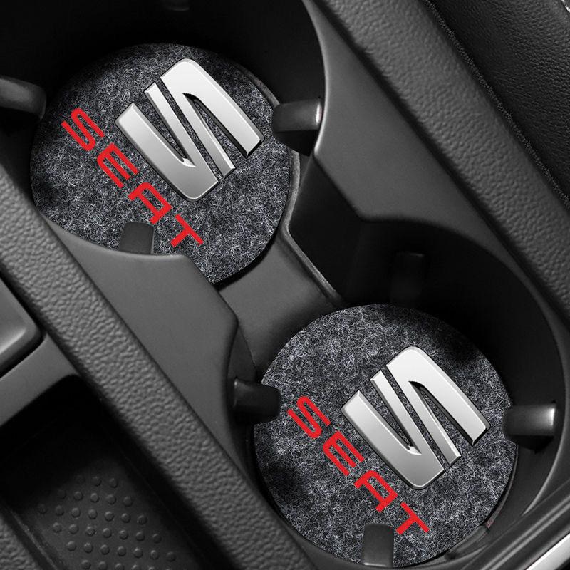 hdzsn4 Car Felt Coaster Thermal Insulation Pad Water Cup Pad For Seat Leon Ibiza Alhambra Exeo Altea Arona Mii IBL Car Accessories